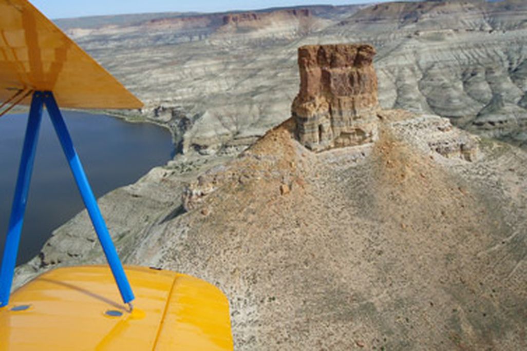 En route to Rock Springs, Wyoming, Matt Quy flew by Pinnacle Rock