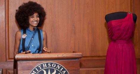 Esperanza Spalding, at the dress donation ceremony