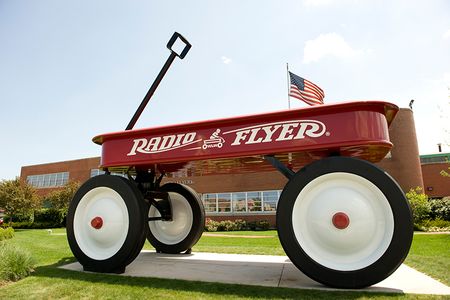 To celebrate the company's 80th anniversary, Radio Flyer created the world's largest wagon, which weighs in at 15,000 pounds.