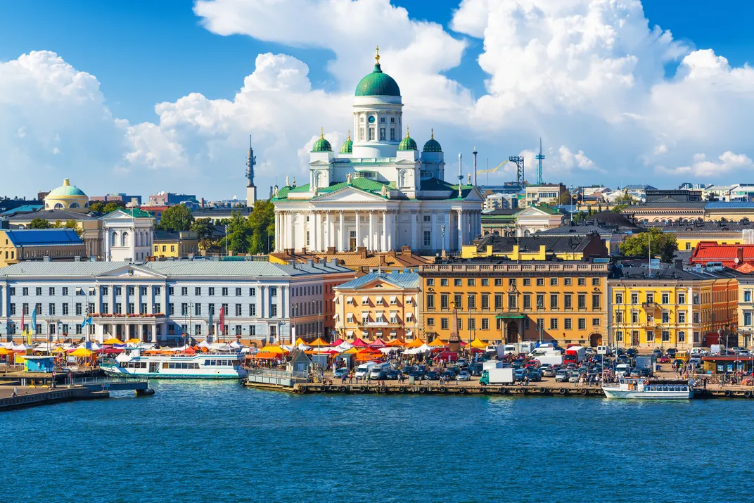 View of Finland's Helsinki from the water