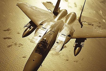 Over its 35-year career, the F-15C (here on a training mission over the Pacific Ocean) remains the air combat champ, with 104 victories and no losses.