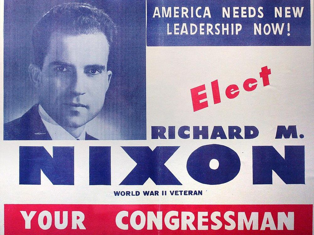 Election flyer/poster distributed on behalf of Richard Nixon's campaign for Congress, 1946