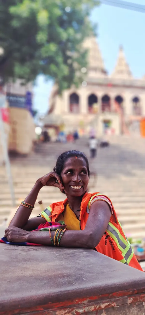 Break time for a sweeper at Assi Ghat thumbnail