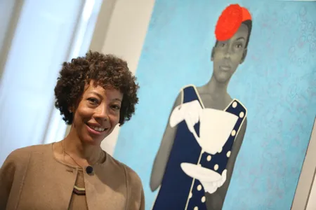 Amy Sherald was the first-prize winner of the National Portrait Gallery’s 2016 Outwin Boochever Portrait Competition. Sherald’s painting is currently on view at the Kemper Museum of Contemporary Art, which is hosting the exhibition resulting from the Portrait Gallery’s triennial Outwin Boochever Portrait Competition: “The Outwin 2016: American Portraiture Today.”