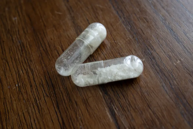 two pills filled with powder
