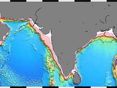 A map showing the sea floor off the coast of Pakistan*