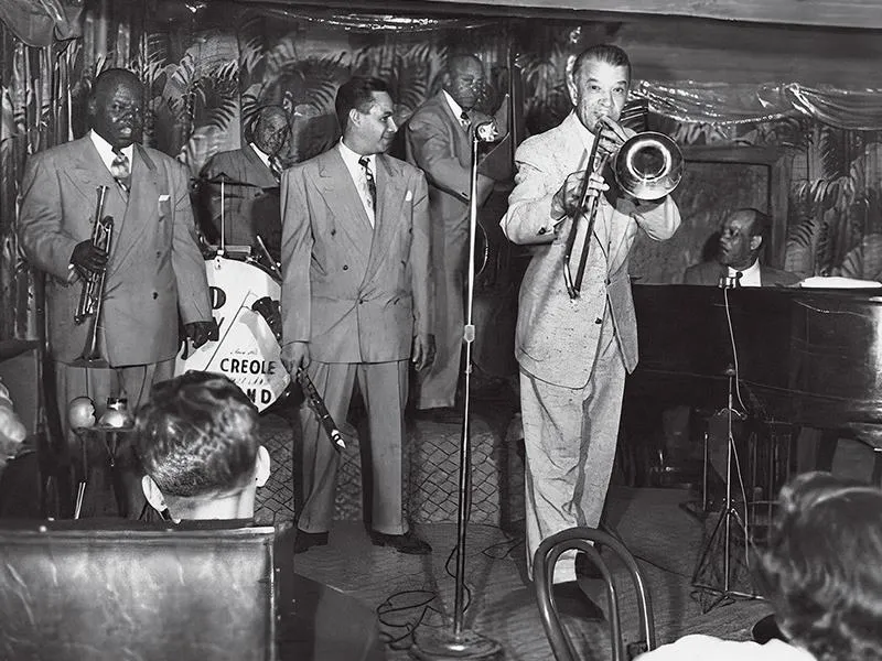 Ory and his signature sextet blowing hot at the Beverly Cavern in Los Angeles