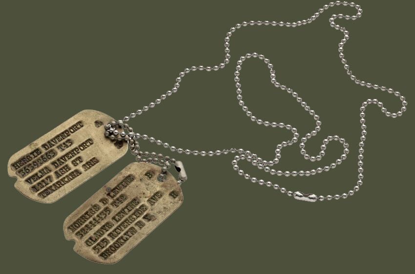 Two vintage dog tags