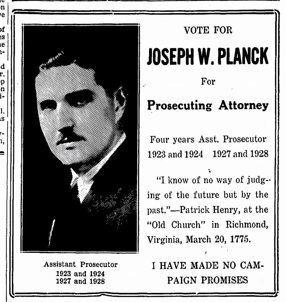 a newspaper clipping of a political ad