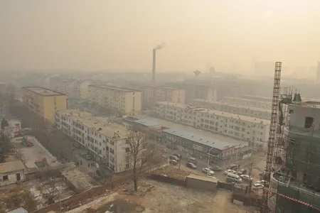Smog in a Beijing neighborhood