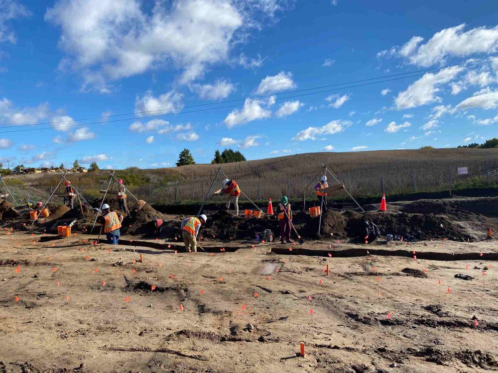 Archaeologists completing excavations on Fischer-Hallman Road