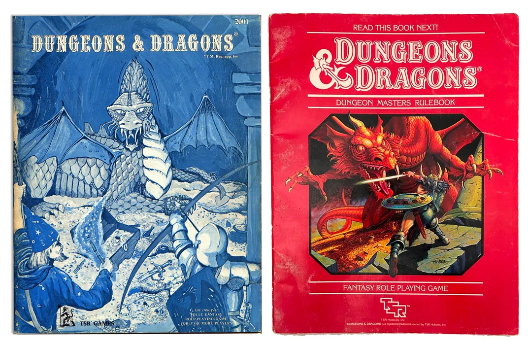 D&D rulebooks from 1978 (left) and 1983 (right)