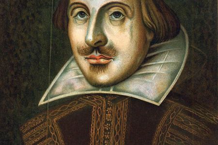 An oil painting dated 1609 that is the portrait engraved by Martin Droeshout for the First Folio edition of Shakespeare's plays published in 1623. 