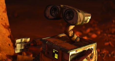 Screenshot of the robot WALL-E from the 2008 Disney/Pixar animated film