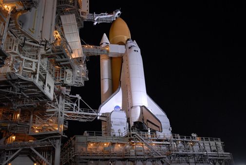 Endeavour gets ready for a trip to space.