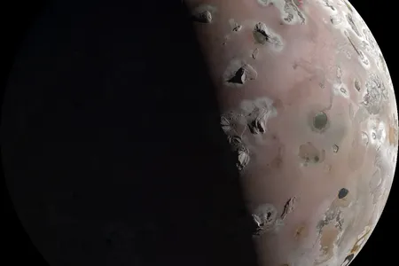 A view of Jupiter&#39;s moon Io captured by NASA&#39;s Juno spacecraft on December 30, 2023.