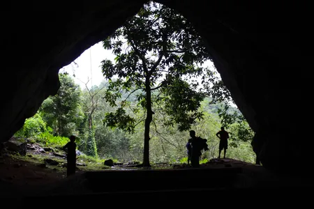 At the Batadomba-lena rock shelter in Sri Lanka, scientists found evidence that humans were living off rainforest resources as early as 20,000 years ago.
