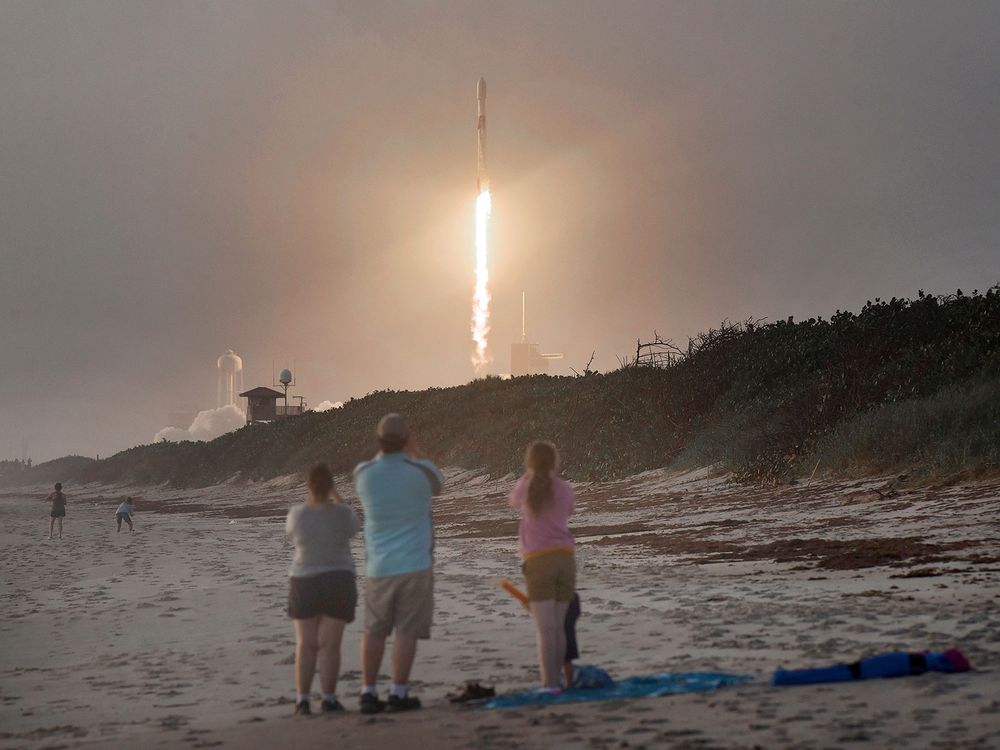 SpaceX Rocket With Satellites