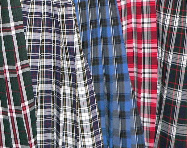 Varieties of plaid. Scottish clansmen showed their true colors.