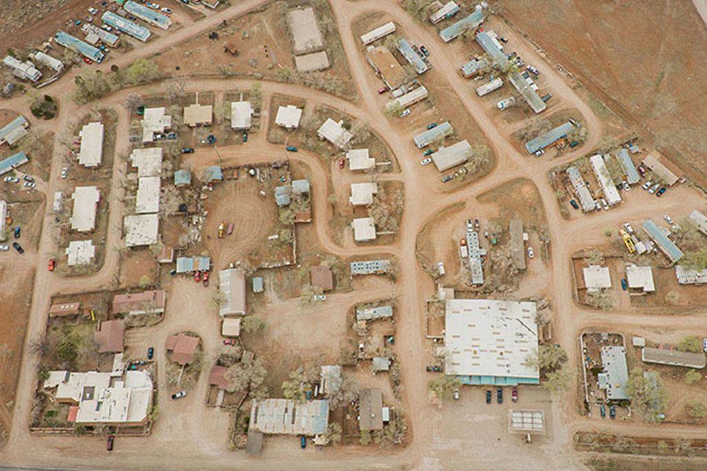 Aerial view of the town