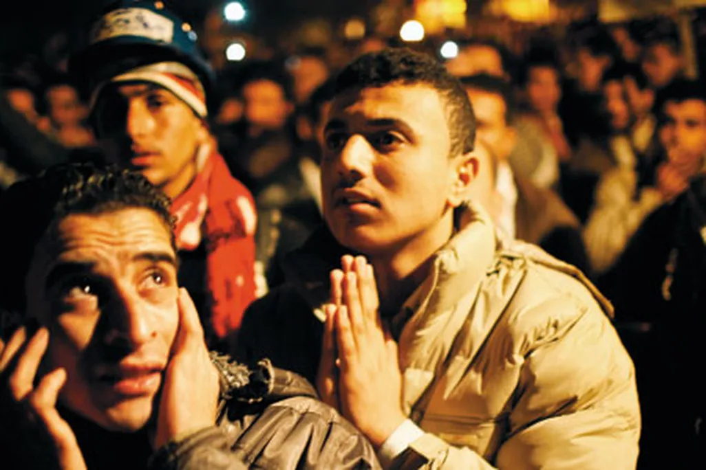 Anti Mubarak demonstrators