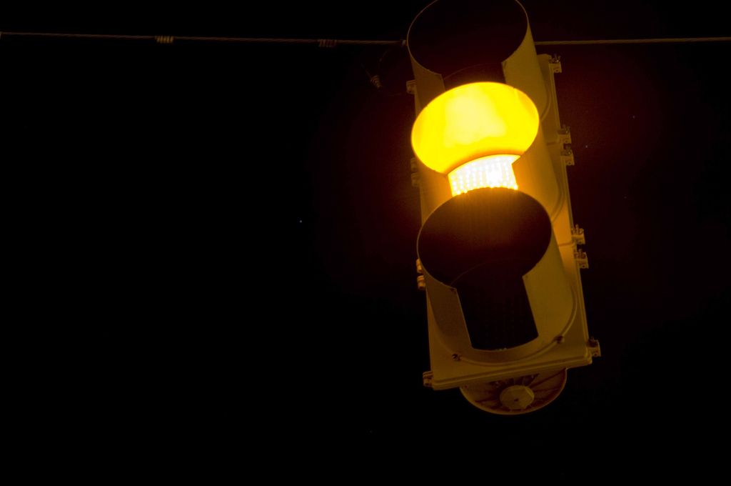 Yellow traffic light
