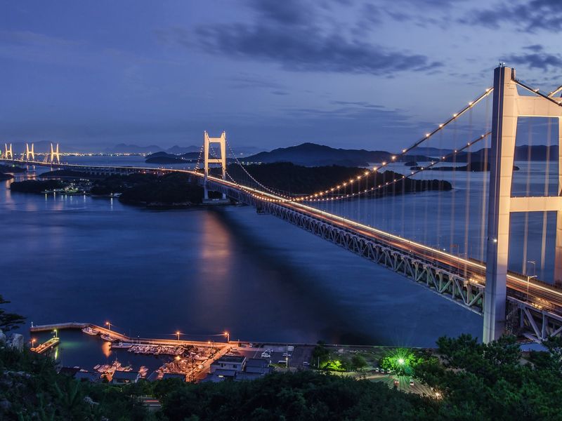 The Seto-Ohashi Bridge is an 8 mile bridge which connects the main ...