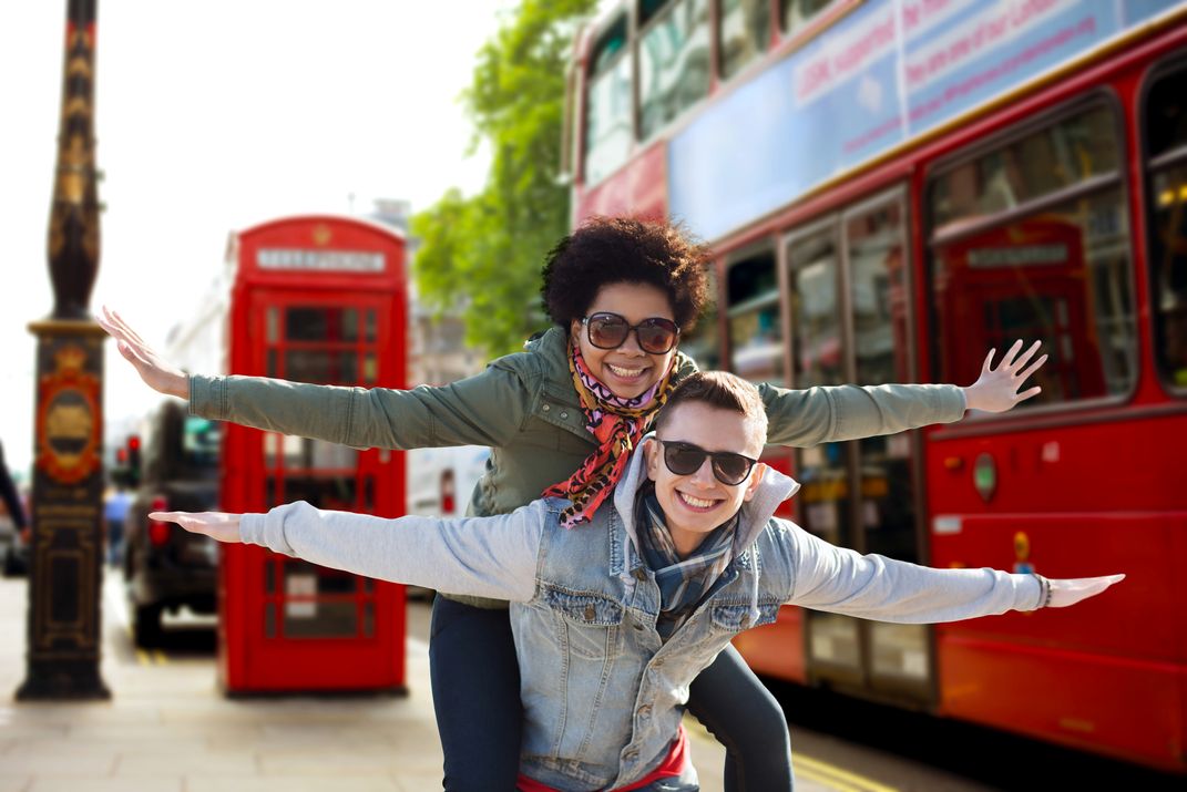 Youth having fun in London