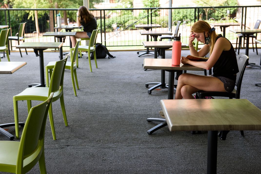 College students in outdoor classroom