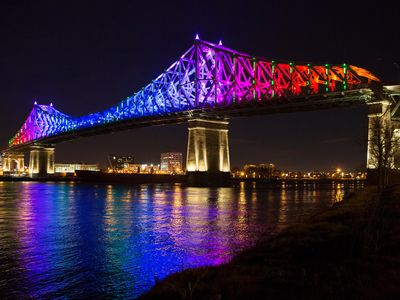The Jacques Cartier Bridge in Montreal.