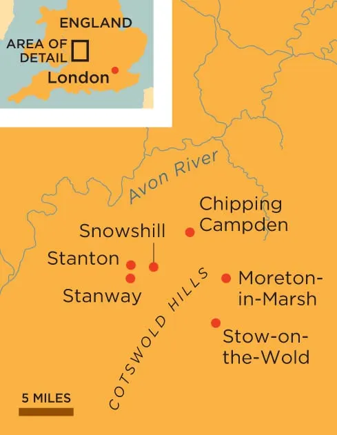 Cotswolds England map