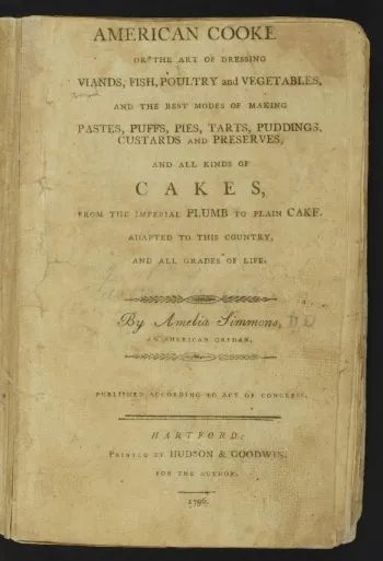 The title page of American Cookery