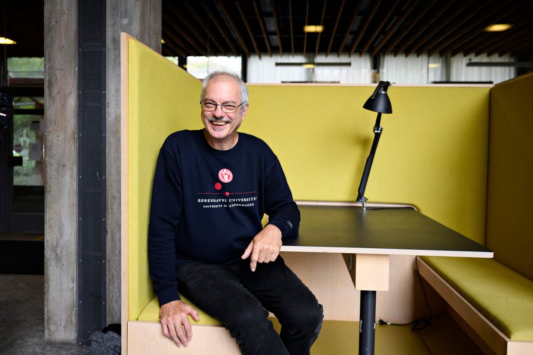 Morten Meldal poses for a photo at the University of Copenhagen.