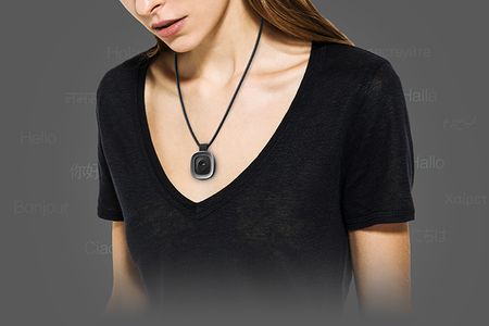 Mersiv is worn around a user’s neck, like a necklace, and features a silver dollar-sized pendant with an embedded camera and microphone.
