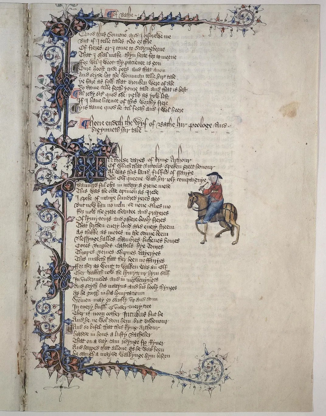 Prologue of "The Wife of Bath's Tale" from the Ellesmere Manuscript