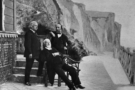 Victor Hugo with friends during his exile to Guernsey