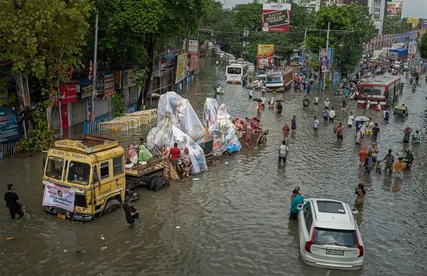 Goddess durga in water logged city thumbnail