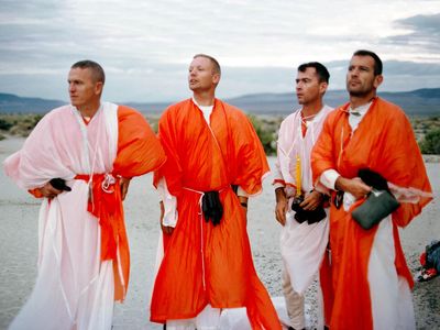 Apollo astronauts in survival training