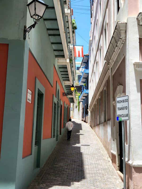 Man walking alone in Old San Juan thumbnail