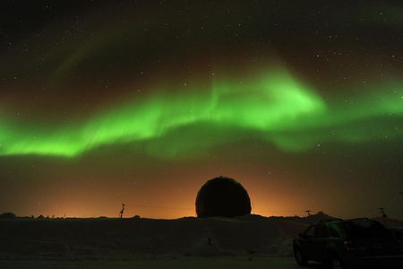 A naturally occurring aurora in Alaska.