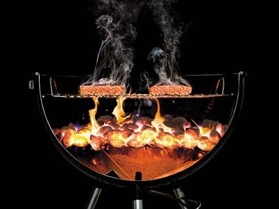 Hamburgers cooking