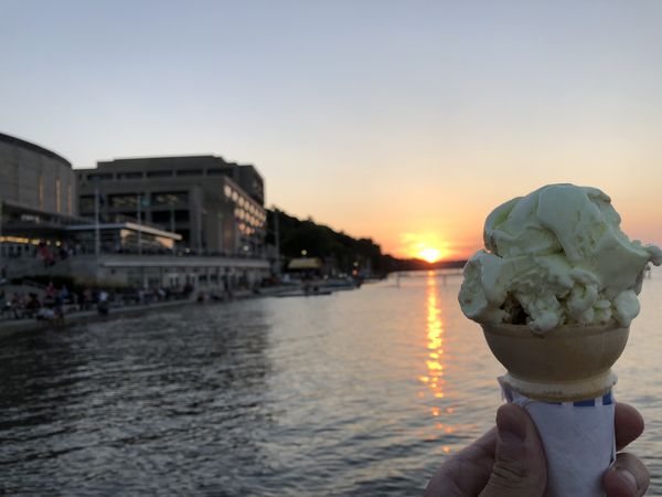 ice cream at Lake Mendota sunset thumbnail