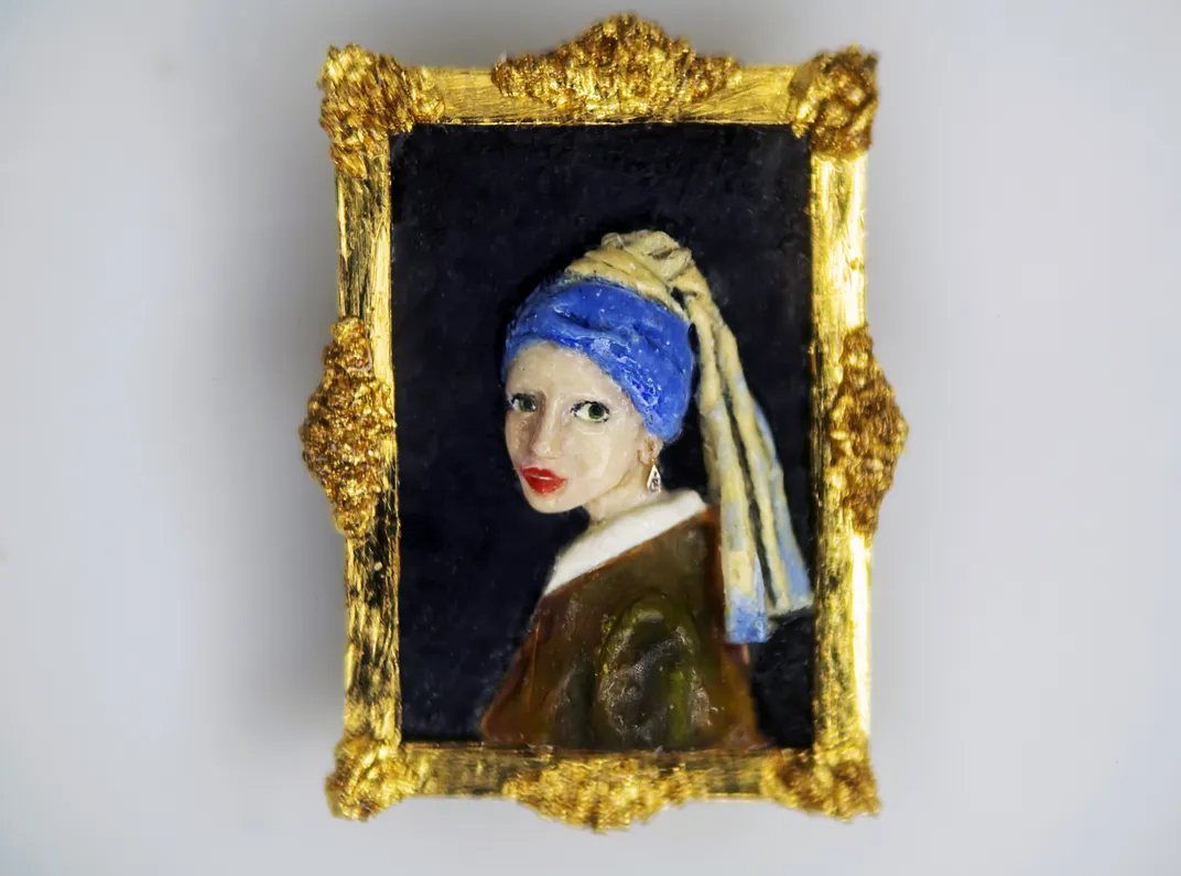 Girl with a Pearl Earring in the head of a needle