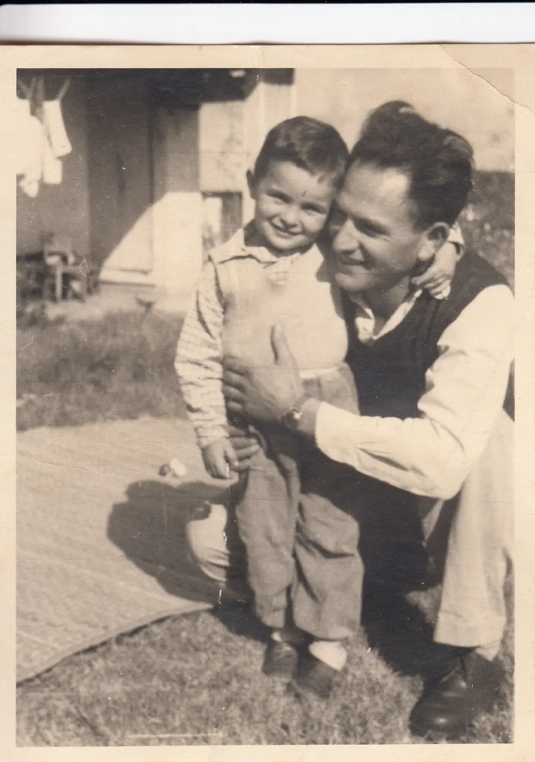Yair Ron (left) and his father, Jakub "Yakshi" Reisz, around 1955