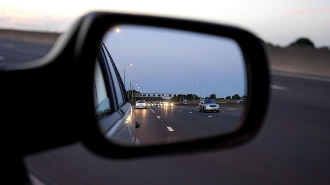 Side mirror of car