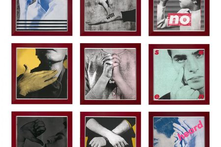 Barbara Kruger, Untitled (We Will No Longer Be Seen and Not Heard), 1985, 9 prints, photo-offset lithograph and screenprint, Smithsonian American Art Museum, Museum purchase, VR.1986.50A-I