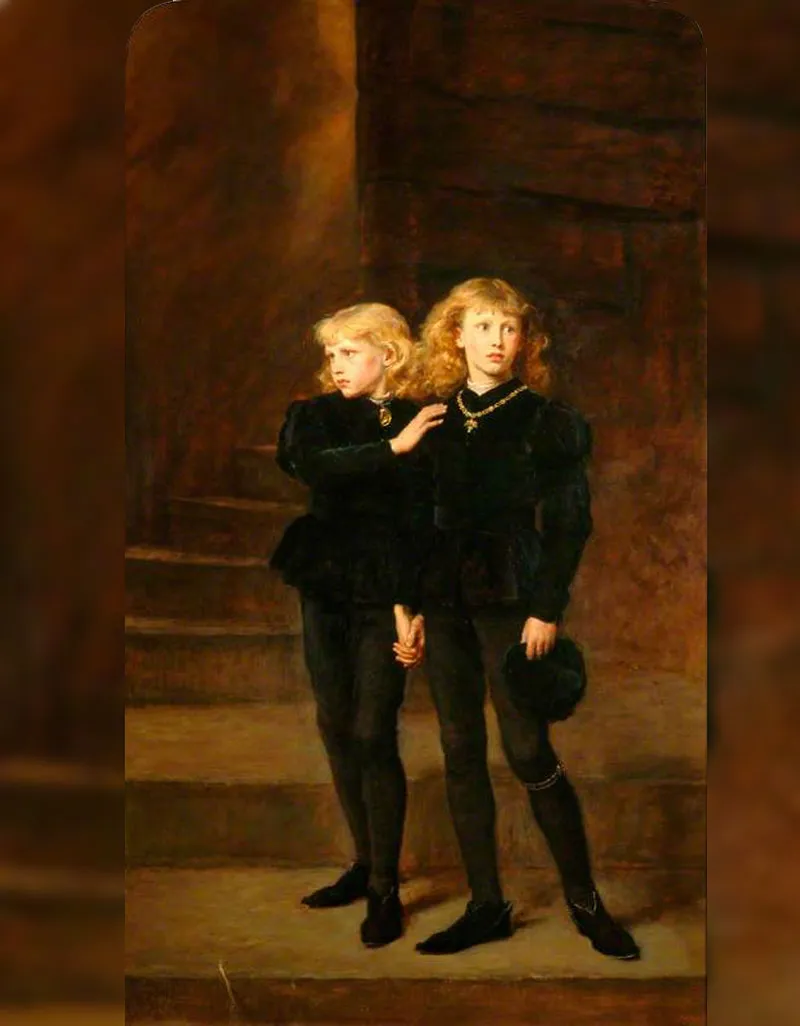 A 19th-century painting of the Princes in the Tower by John Everett Millais