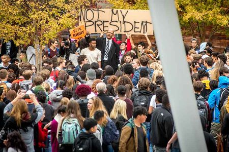After the 2016 election, several hundred students at Montgomery Blair High School in Silver Spring, Maryland, walked out of the classrooms in protest. 