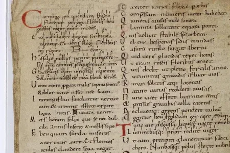 The page of The Consolation of Philosophy once stolen from The Cambridge Songs