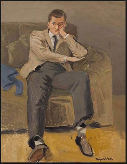 John Ashbery (Argyle Socks) by Fairfield Porter/ Oil on canvas, 1952/ Collection The Flow Chart Foundation. Courtesy Tibor de Nagy Gallery, New York